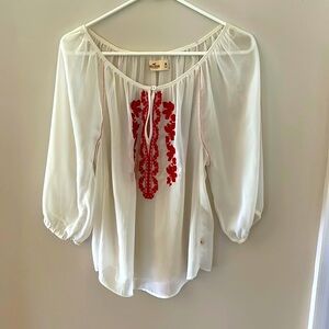 Hollister White Smock/Blouse.
